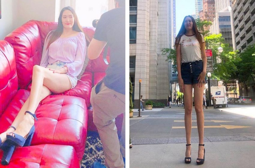  Nature rewarded: the girl has one of the longest legs in the world