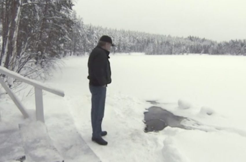  The older man waits patiently by the water every day until his best friend crawls out and greets him.