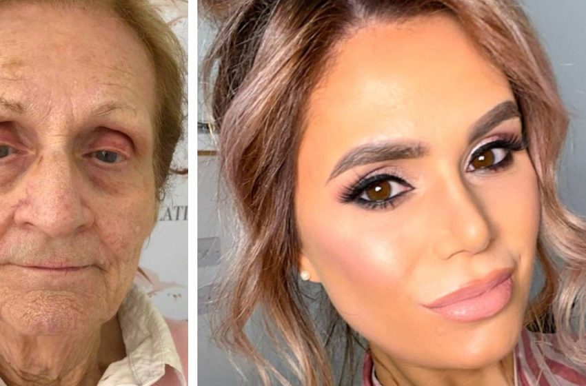  A makeup artist used makeup to rejuvenate her 80-year-old grandmother