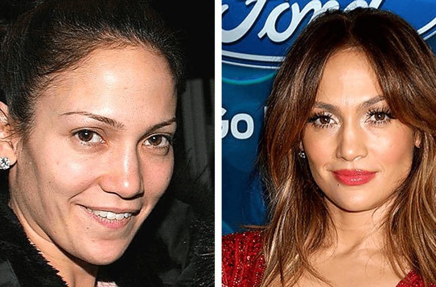  No bronze makeup and ponytail, J.Lo without photoshop and makeup