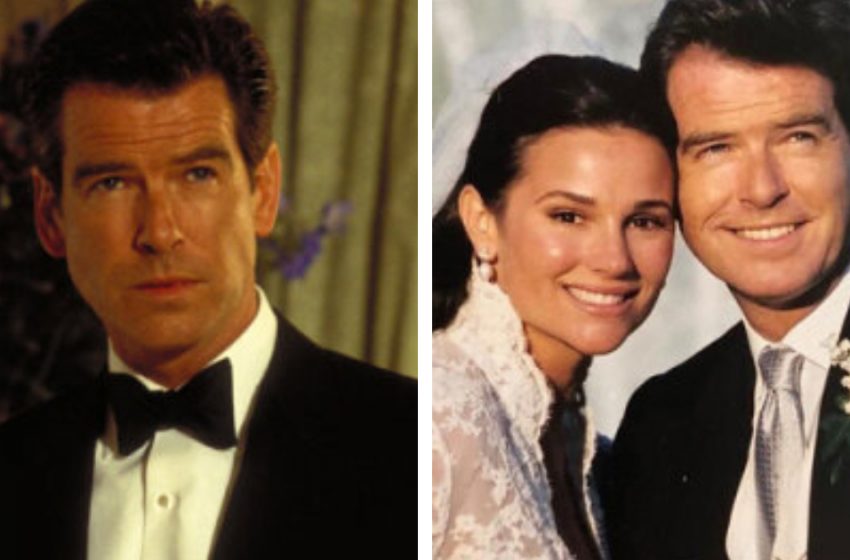  Who does Pierce Brosnan have to protect his wife from: Anxious happiness 27 years long