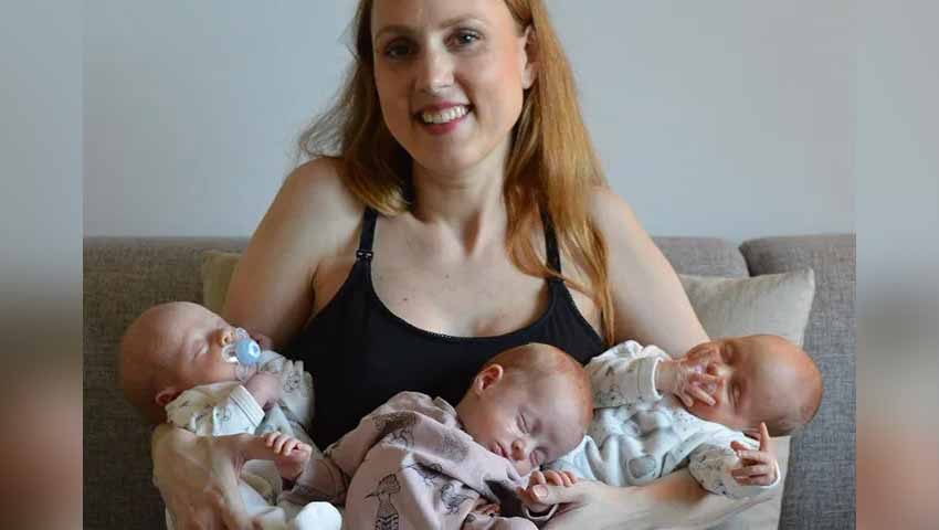  This mother of triplets showed an honest photo of her body after giving them birth