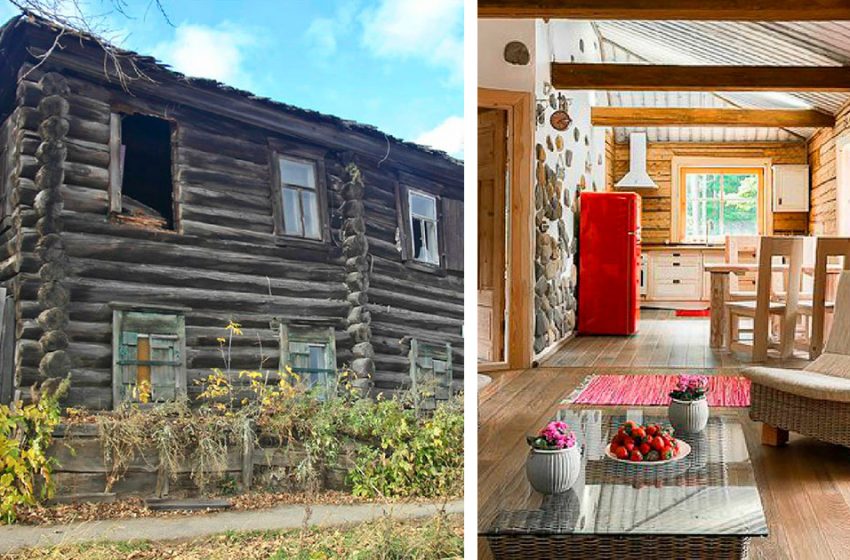  The man destoryed an old cottage and built a stunning house from the log