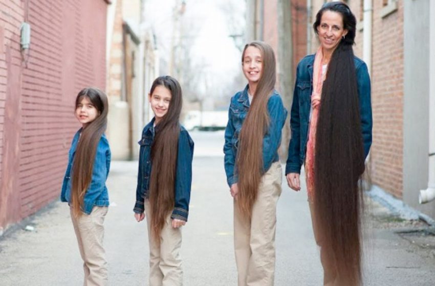  The mother and her three daughters never cut their hair. Here is what came out of it!