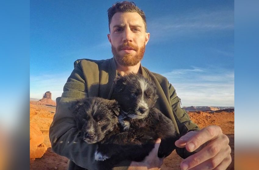  A man found bandoned puppies in the desert and now they’ve traveled halfway across the US with him