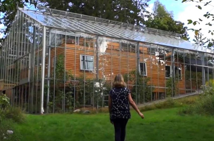  La famiglia sognava di mantenere caldo il loro giardino e la casa tutto l’anno: così hanno costruito una bella serra intorno alla casa!