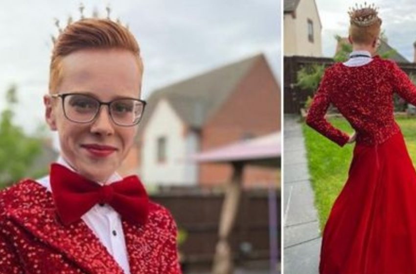 Il ragazzo di 16 anni ha sorpreso tutti con il suo sontuoso abito da ballo: le sue foto hanno scatenato una incredibile ondata di critiche sulla rete.
