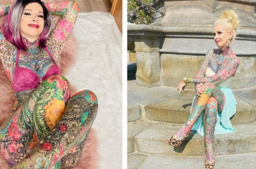  «Il suo corpo intero è coperto di tatuaggi dalla testa ai piedi»: la 56enne amante dei tatuaggi ha mostrato com’era prima della sua incredibile trasformazione!