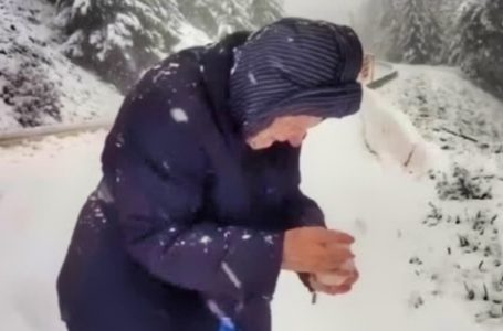 La mamma di 101 anni scioglie i cuori fermando l’auto solo per giocare nella neve!: Guarda il dolcissimo momento!