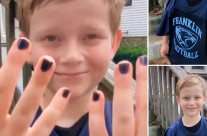  Bambino di 7 anni conquista tutti con una risposta epica dopo le critiche per lo smalto alle unghie! Scopri tutti i dettagli!”