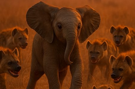 Il branco di iene circondava il piccolo elefante indifeso, pronto a sbranarne ogni frammento: nessuno si sarebbe aspettato chi sarebbe venuto in suo soccorso.