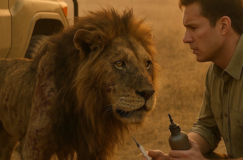 Milioni di parassiti stavano divorando vivo il leone, facendogli provare un dolore indescrivibile. Ciò che fece il guardiaparco fece piangere persino i cuori più duri.