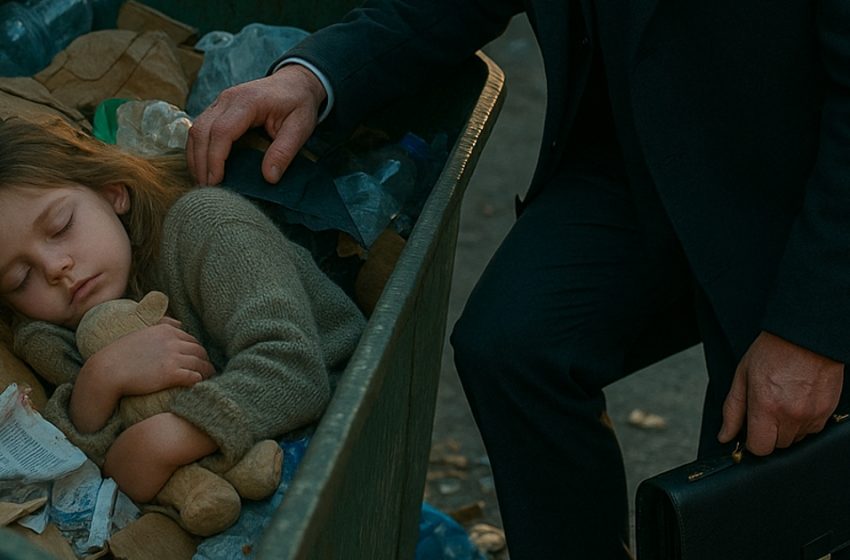 Una bambina stava facendo un pisolino in un cassonetto dei rifiuti quando un uomo estremamente ricco si avvicinò a lei… e ciò che scoprì lo scosse fino in fondo all’anima.