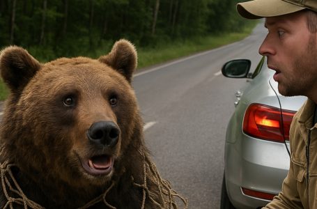 Sulla strada ho notato un orso intrappolato in una rete, incapace di liberarsi: mi sono fermato ad aiutarlo, ma poi è successo qualcosa di inaspettato.
