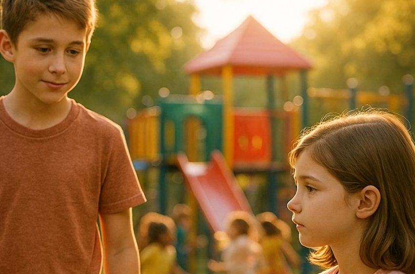 Il ragazzino si avvicinò alla bambina con la protesi e disse qualcosa. Quello che accadde dopo non lasciò indifferente nessuno.