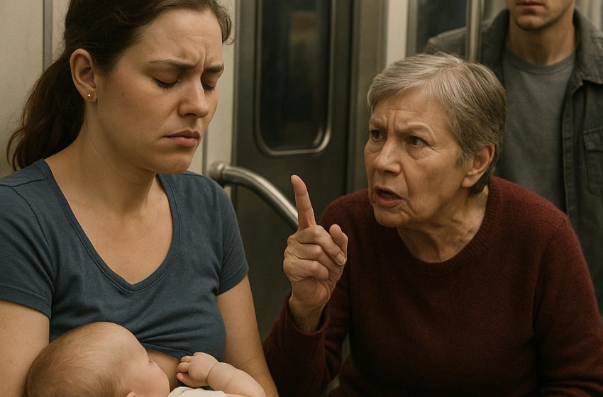 Una giovane mamma stava allattando il suo bambino nella metropolitana. Un’anziana signora fece scandalo, ma allora intervenne un ragazzo — e improvvisamente calò il silenzio su tutti…