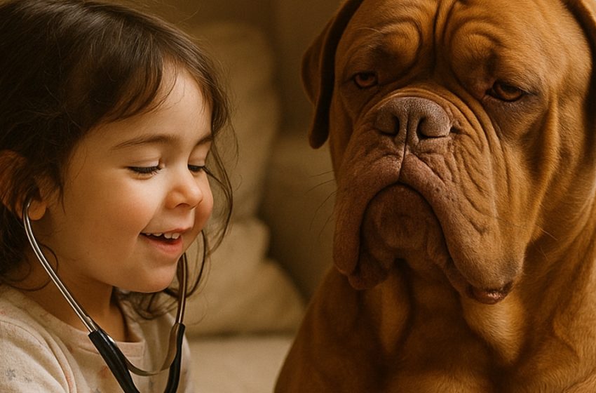  Il veterinario non poteva credere ai suoi occhi: una bambina era riuscita a calmare un alano gigante solo con il suo amore.”
