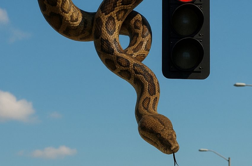  Al semaforo notò qualcosa di strano e, all’inizio, pensò fosse soltanto una corda… Ma quando guardò meglio, un brivido gli percorse la schiena.