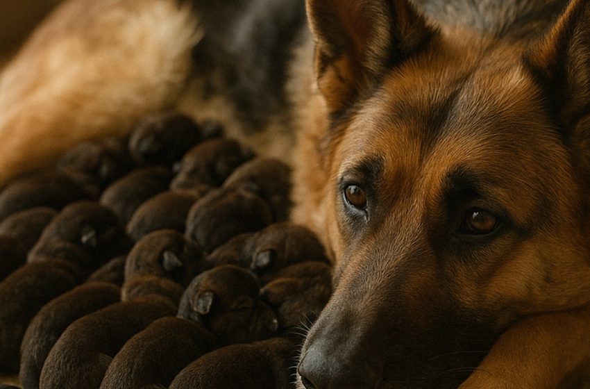  Un uomo trovò, lungo una strada, una pastore tedesco in avanzato stato di gravidanza. Ma quando finalmente diede alla luce i cuccioli, il veterinario rimase sconvolto: non erano normali cuccioli… erano qualcosa di completamente diverso.
